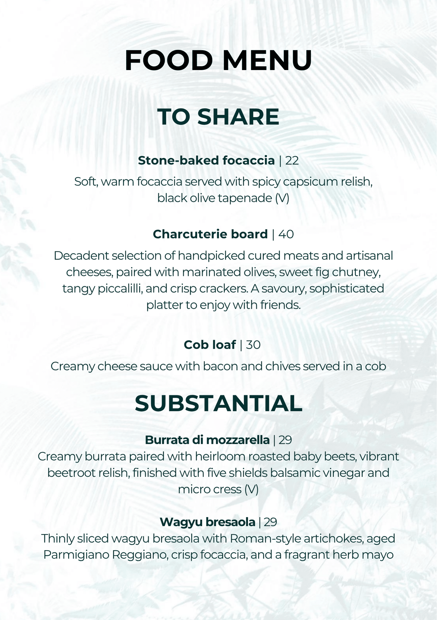 16a Menu June 2025