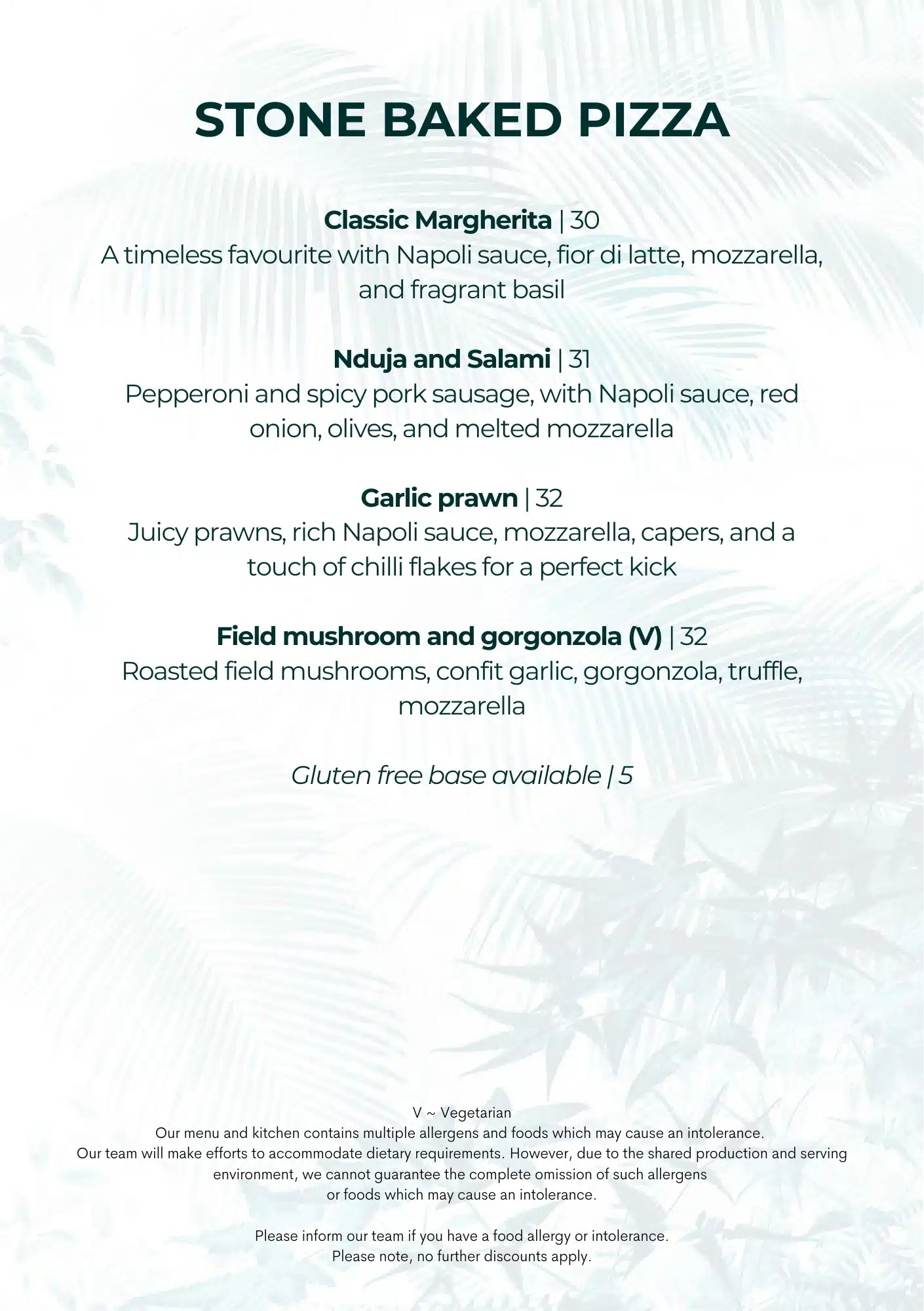 Sixteen Antlers Rooftop Bar Food Menu